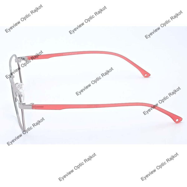 Geometric, Hexagonal Style Metal eyeglasses Silver, Red color FMT20 - Image 3