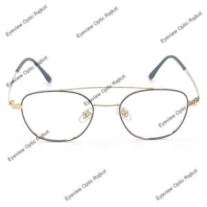 Aviator Style Metal eyeglasses Black, Golden color FMT22
