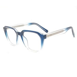 BLUE COLOR FULL FRAME HEXAGONE, GEOMETRIC SHAPE  EYEGLASS FRAME EF112