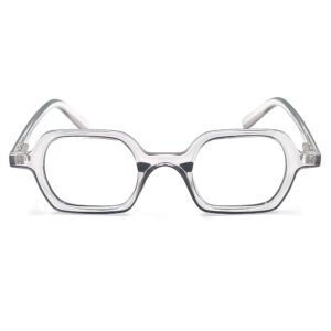 TRANSPARENT, GREY COLOR FULL FRAME HEXAGONE, GEOMETRIC SHAPE  EYEGLASS FRAME EV219