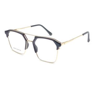 BLACK, GOLD COLOR FULL FRAME SQUARE SHAPE  EYEGLASS FRAME F0826028