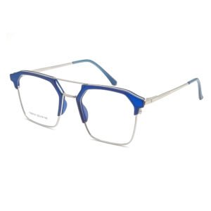BLUE, SILVER COLOR FULL FRAME SQUARE SHAPE  EYEGLASS FRAME F0826030